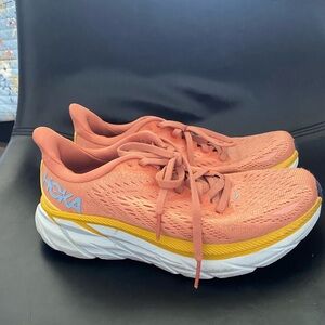 Hoka Orange Yellow Athletic Shoes with Maximum Cushioning